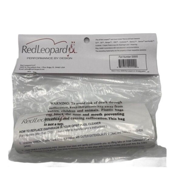 Red Leopard Diaphragm / Zodiac Barracuda Pool Vacuum Cleaner Part S0005 / 2 Pack - Picture 4 of 6